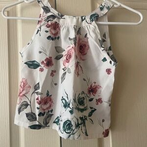 High neck floral shirt